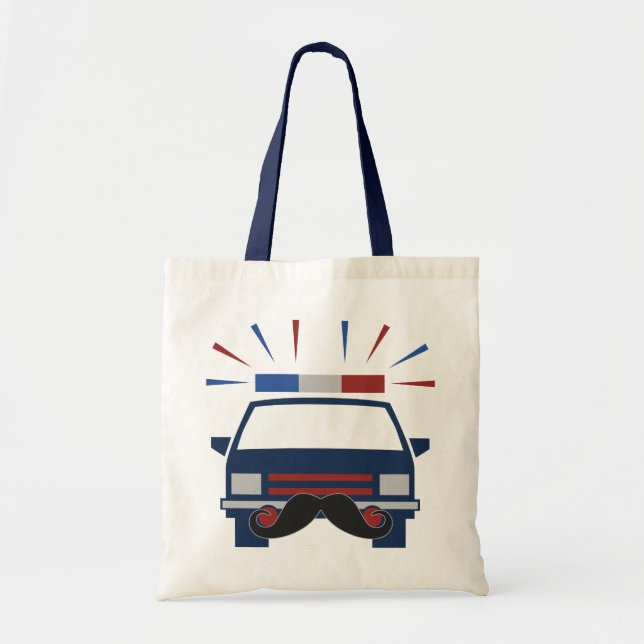 Bolsa Tote Saco personalizado da Polícia de bigode - escolha  (Frente)