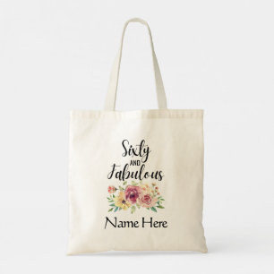 Bolsa Tote Saco Personalizado de Aniversário de 60 Anos para 