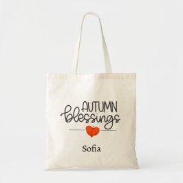 Bolsa Tote Saco Personalizado de Folha de Coração com Bênçãos