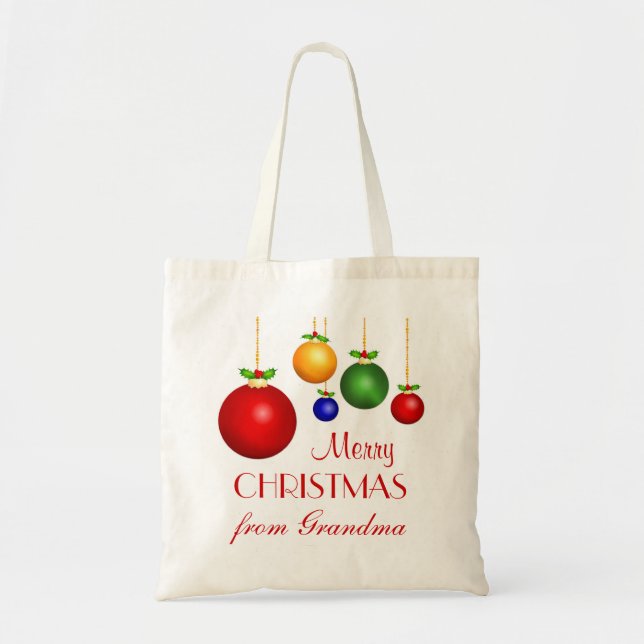Bolsa Tote Saco personalizado do presente do Natal (Frente)