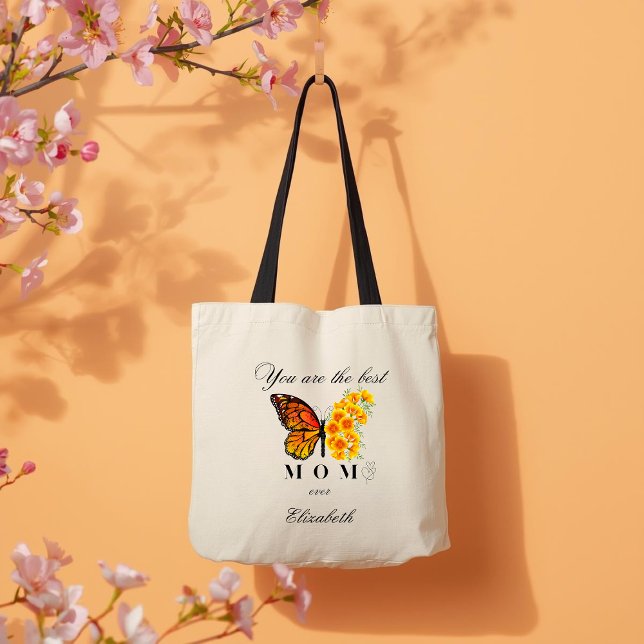 Bolsa Tote Saco Personalizado Floral Borboleta (Criador carregado)