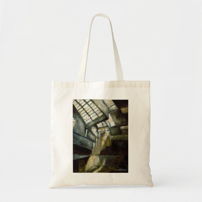 Bolsa Tote Saco - pintura a óleo do "interior museu " (Frente)