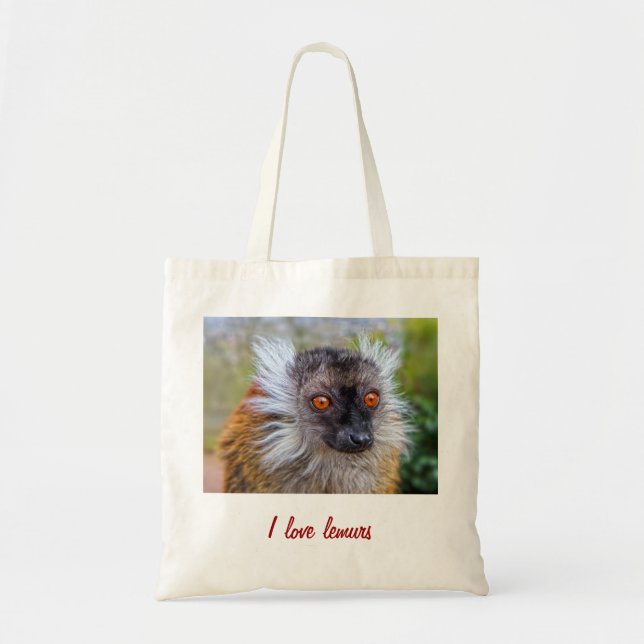 Bolsa Tote Saco preto do lemur (Frente)