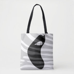 Bolsa Tote Saco preto e cinza