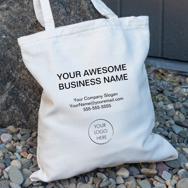 Bolsa Tote Saco Promocional de Logo Simples, Negócios ou Loja (Criador carregado)