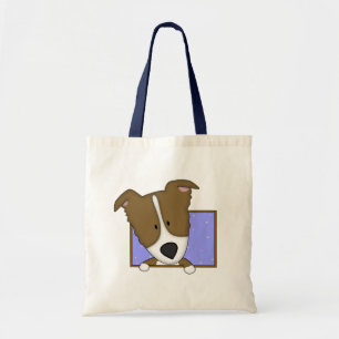 Bolsa Tote Saco quadro de Brown border collie dos desenhos