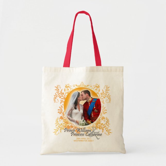 Bolsa Tote Saco real do beijo do casamento de William & de (Frente)