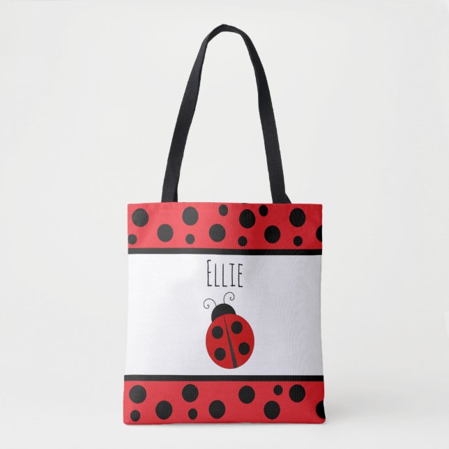 Bolsa Tote Saco Red Ladybugs Personalizado (Frente)