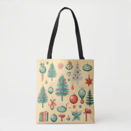 Bolsa Tote Saco Retrô de Natal