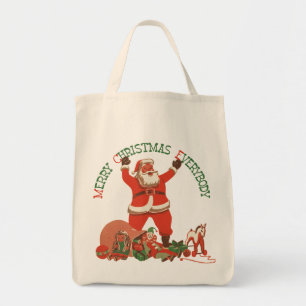 Bolsa Tote Saco retro do Natal do papai noel