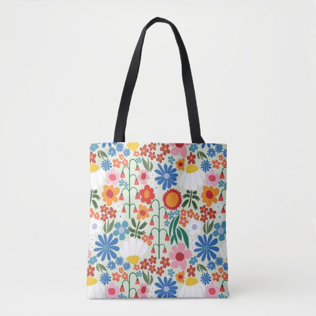 Bolsa Tote Saco retrô SummerTote Light Sky 60s (Frente)