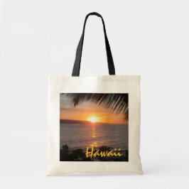 Bolsa Tote Saco reutilizável do cenário solar do oceano Havaí