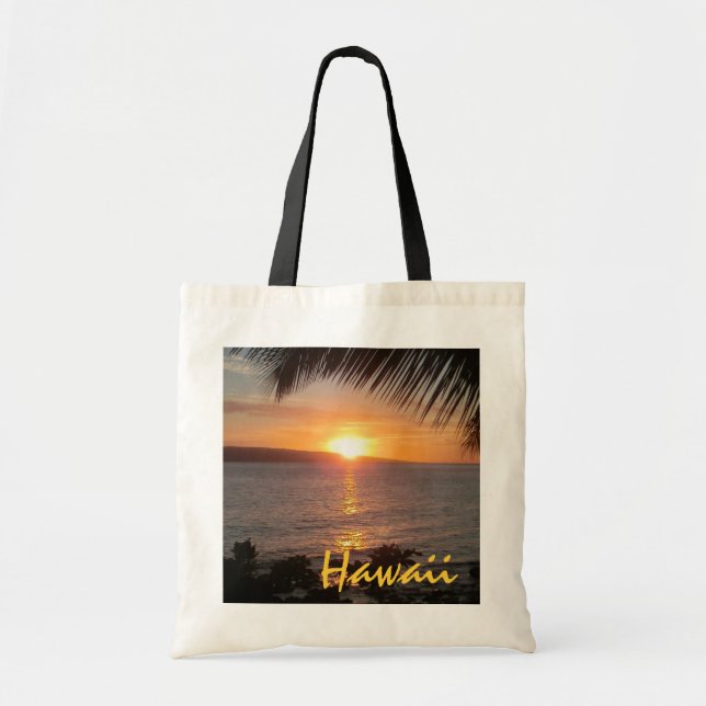 Bolsa Tote Saco reutilizável do cenário solar do oceano Havaí (Frente)
