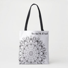 Bolsa Tote Saco reutilizável mandala de coruja preto e branco