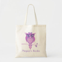 Bolsa Tote Saco roxo da biblioteca das meninas bonitos da