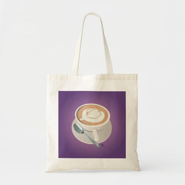 Bolsa Tote Saco roxo de Latte (Frente)