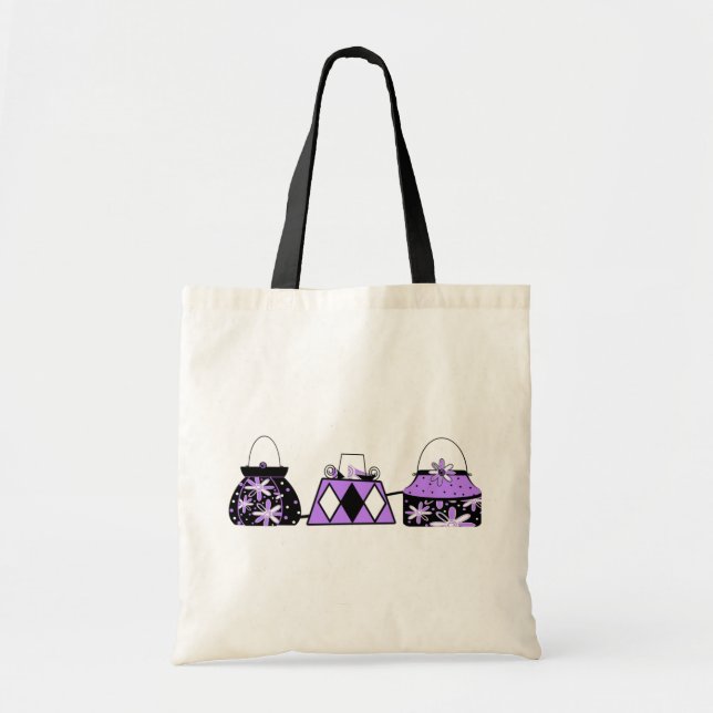 Bolsa Tote Saco Roxo de Moda (Frente)