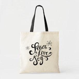 Bolsa Tote Saco rústico do feriado da tipografia da paz, do
