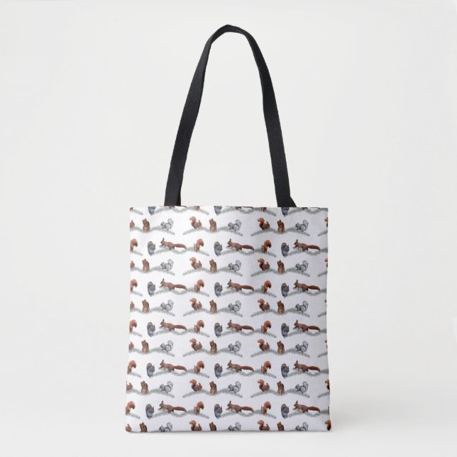 Bolsa Tote Saco Squirrel Frenzy All Over Print (escolha a cor (Frente)