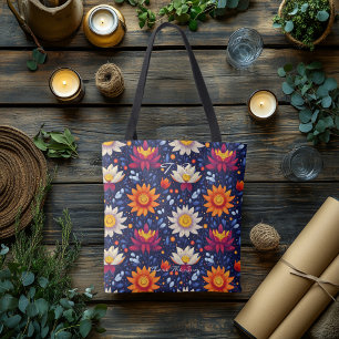 Bolsa Tote Saco Térreo de Bem-Estar Explosão Floral Radiante