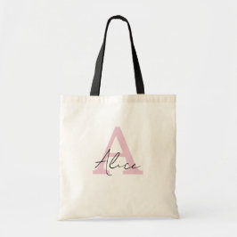 Bolsa Tote Saco Tot Monograma Personalizado Rosa Moderno e El
