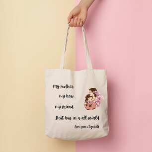 Bolsa Tote Saco Tote Abraço de Mãe Personalizado para o Dia d