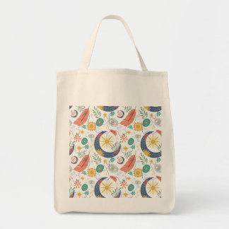 Bolsa Tote Saco Tote Boho Celestial com Bolsilho Cheio de Bri