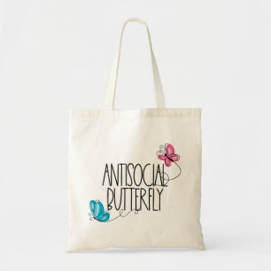 Bolsa Tote Saco Tote Borboleta Antissocial Engraçado