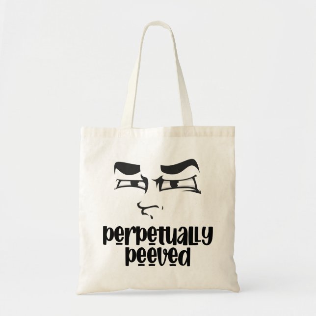 Bolsa Tote Saco Tote Cara Engraçada Irritada (Frente)