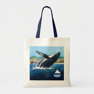 Bolsa Tote Saco Tote Cênico de Baleia Jubarte