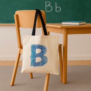 Bolsa Tote Saco Tote com Letra B Desenhada