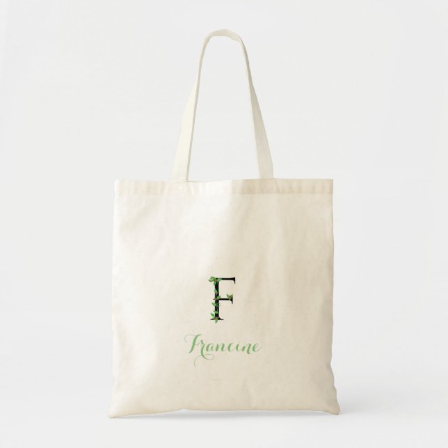 Bolsa Tote Saco Tote com Monograma e Desenho de Hera (Frente)