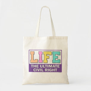 Bolsa Tote Saco tote com uma mensagem de vida.