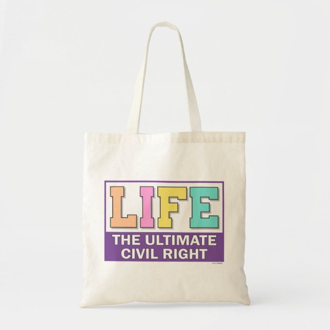 Bolsa Tote Saco tote com uma mensagem de vida. (Frente)