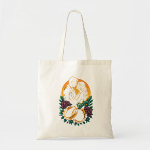 Bolsa Tote Saco Tote de Anel Floral de Casal de Noiva Elegant