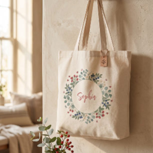 Bolsa Tote Saco Tote de Coroa de Frutas Botânicas Personaliza