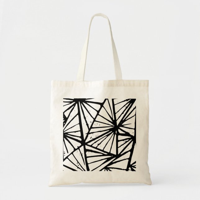 Bolsa Tote Saco Tote de Estampa de Triângulos Abstratos em Li (Frente)