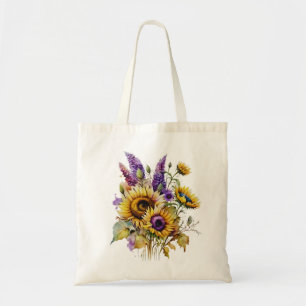 Bolsa Tote Saco Tote de Girassol e Lavanda