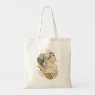 Bolsa Tote Saco Tote de Linha Artística de Mulher Elegante