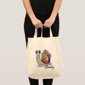 Bolsa Tote Saco Tote de Lona de Caracol Engraçado - Reutilizá
