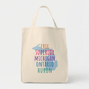 Bolsa Tote Saco Tote dos Grandes Lagos com Texto Simples do E