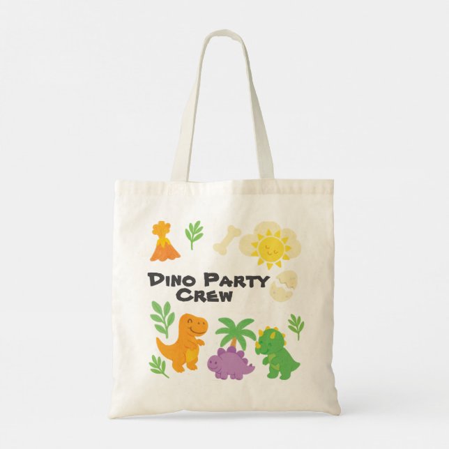 Bolsa Tote Saco Tote Editável Estilo Giz de Cera – Dinossauro (Verso)