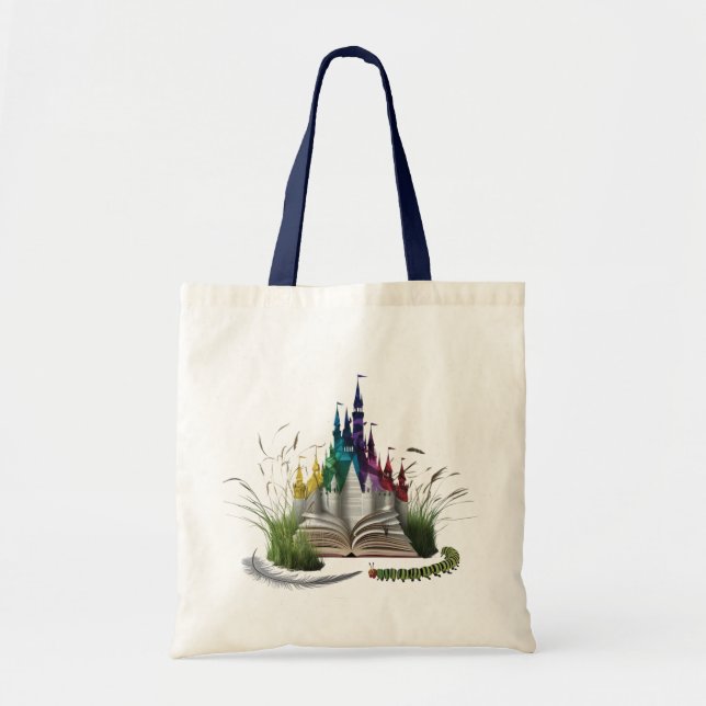 Bolsa Tote Saco Tote Encantrado de Orçamento Página de Livro  (Frente)