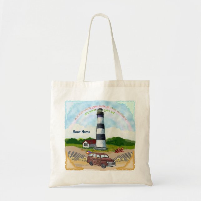 Bolsa Tote Saco tote Farol da Escolha Arco-íris (Frente)
