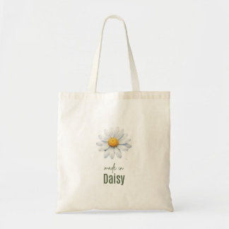 Bolsa Tote Saco Tote Flor de Nascimento de Abril Daisy Aquare