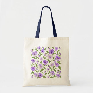 Bolsa Tote Saco Tote Floral de Flor Silvestre Roxa