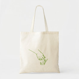 Bolsa Tote Saco Tote Linha Arte Mão Verde Goblin Toque Grama