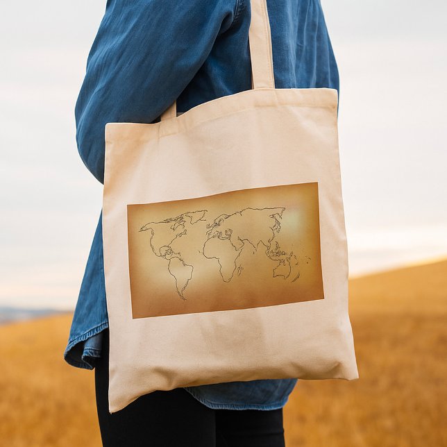 Bolsa Tote Saco Tote Mapa do Mundo Antigo (Criador carregado)
