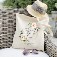 Saco Tote Menina das Flores com Grinalda Floral Ro