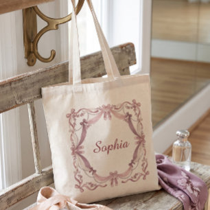 Bolsa Tote Saco Tote Nome de Bailarina Coquette Vintage